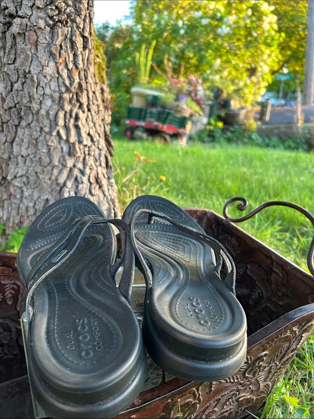 CROCS Women's Black Thong Sandals - Picture 4 of 7